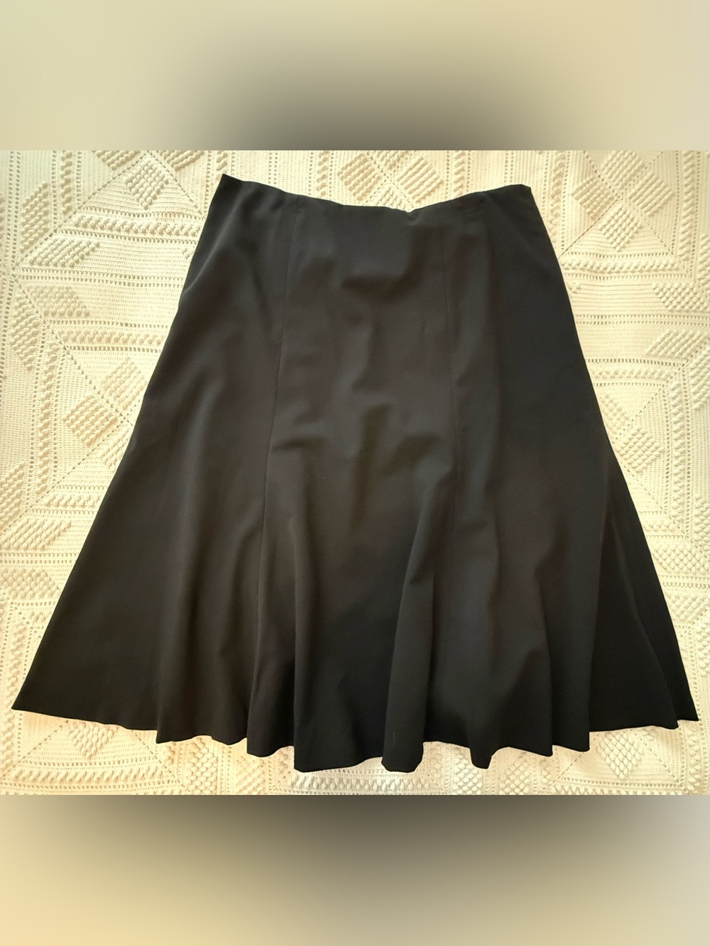 Ralph Lauren Black Wool Flared A-Line Skirt